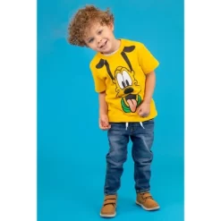 Disney Mickey Mouse Goofy Graphic T-Shirt Yellow -Family Style Shop GUEST fd5fc920 e240 41a4 957f 32ad5085f0d6