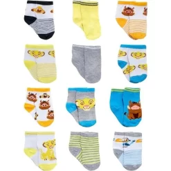 Disney Baby Boys’ Socks - 12 Pack Mickey Mouse, Winnie The Pooh, Lion King, Toy Story (Newborn/Infant) -Family Style Shop GUEST fef45775 acca 4a4d a023 6932b0e7fef6